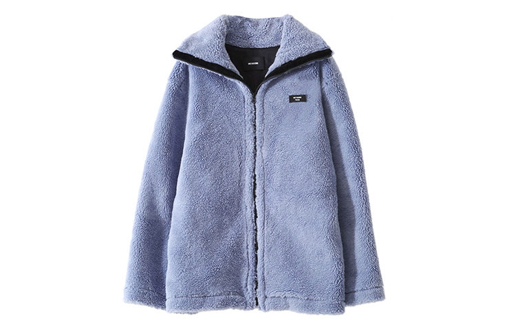 WE11DONE Unisex Solid Faux Fur Jacket Blue WD-JP9-20-052-U-BL