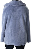Shop WE11DONE Unisex Solid Faux Fur Jacket Blue WD-JP9-20-052-U-BL
