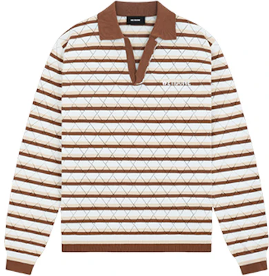 WE11DONE 男女同款条纹长袖徽标POLO衫. WD-KT0-24-639-U Shop WE11DONE 男女同款条纹长袖徽标POLO衫. WD-KT0-24-639-U