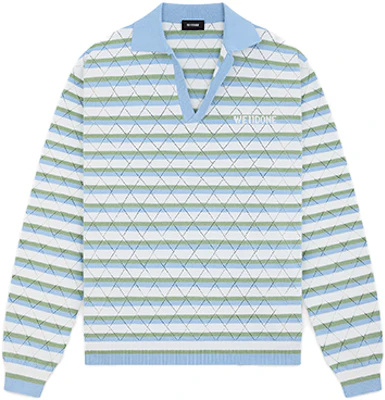 WE11DONE 男女同款条纹长袖徽标POLO衫. WD-KT0-24-639-U Details for WE11DONE 男女同款条纹长袖徽标POLO衫. WD-KT0-24-639-U