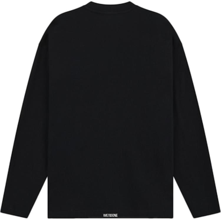 WE11DONE Unisex Washed Black Long Sleeve T-Shirt with Pearl Pattern. WD-TT2-24-779-U-BK 圖 3