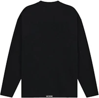 Lookbook WE11DONE 中性款洗黑珍珠圖案長袖T恤。 WD-TT2-24-779-U-BK