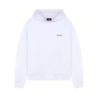 WE11DONE Unisex White Hoodie with Front Logo Design WD-TP2-20-717-U-WH