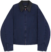 WE11DONE Unisex Zip-Up Collar Long Sleeve Jacket Navy Blue WD-JP2-24-036-U-NV WE11DONE Unisex Zip-Up Collar Long Sleeve Jacket Navy Blue WD-JP2-24-036-U-NV