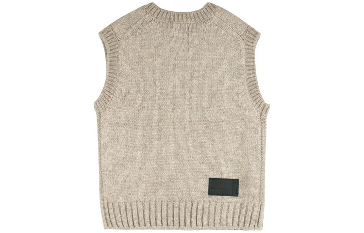 WE11DONE V-Neck Cable Knit Sleeveless Vest Unisex Camel Color WD-KV8-20-090-U-BG 圖 3