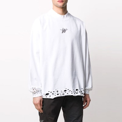 WE11DONE 復古標誌經典長袖T恤 男女通用 WD-TP6-20-001-U-WH Lookbook WE11DONE 復古標誌經典長袖T恤 男女通用 WD-TP6-20-001-U-WH