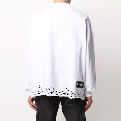 WE11DONE 復古標誌經典長袖T恤 男女通用 WD-TP6-20-001-U-WH Shop WE11DONE 復古標誌經典長袖T恤 男女通用 WD-TP6-20-001-U-WH