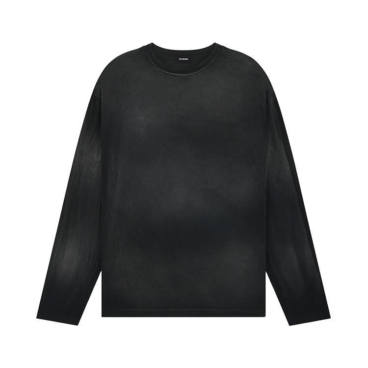 WE11DONE Vintage Tie-Dye Gradient Long Sleeve T-Shirt Unisex Black. WD-TT2-24-745-U-BK 圖 2
