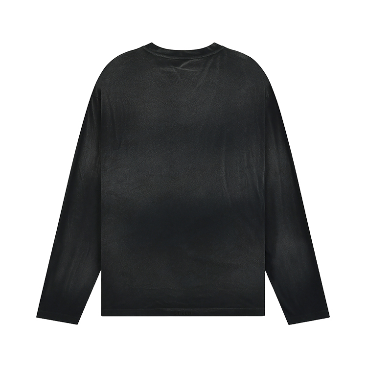 WE11DONE Vintage Tie-Dye Gradient Long Sleeve T-Shirt Unisex Black. WD-TT2-24-745-U-BK 圖 3