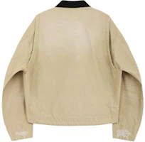 Lookbook WE11DONE Vintage Washed Logo Zip-Up Oxford Jacket Beige Unisex Fall/Winter WD-DJ0-24-381-U-BG