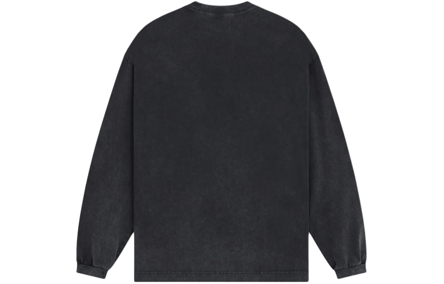 WE11DONE Washed Graphic Print Oversized Ribbed Long Sleeve Tee Black Unisex SS24 WD-TT0-24-727-U-BK 圖 3