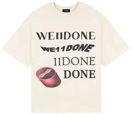 WE11DONE Kaos Pendek Unisex Putih Gading Logo Print. WD-TT8-20-107-U-IV Order WE11DONE Kaos Pendek Unisex Putih Gading Logo Print. WD-TT8-20-107-U-IV