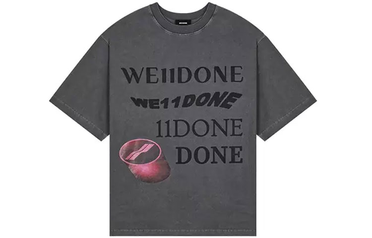 WE11DONE Washed Logo Print T-Shirt Unisex Grey WD-TT8-20-107-U-CH