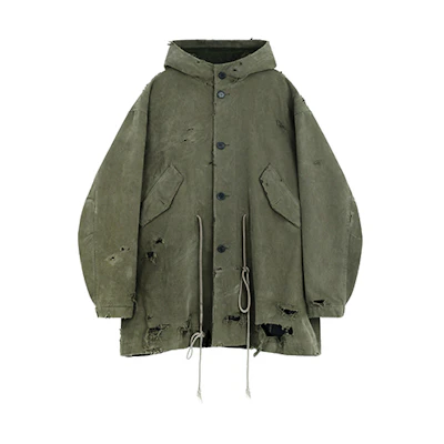 WE11DONE Washed Long Sleeve Canvas Parka Unisex WD-JP3-23-153-U-KK