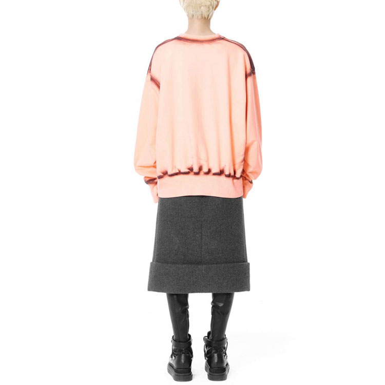 Shop WE11DONE Washed Rivet Letter Print Pullover Sweatshirt Unisex - Orange. WD-TS3-21-593-U-OR