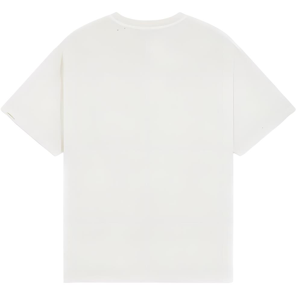 Lookbook WE11DONE 復古印花標誌羅紋圓領中性短袖T恤 白色 WD-TT0-24-705-U-WH