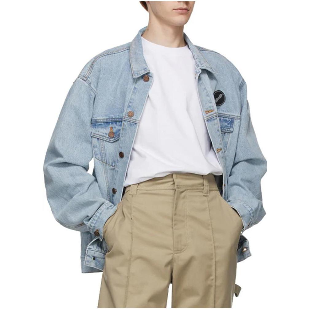 Lookbook WE11DONE 水洗復古中性寬版標誌丹寧外套 - 秋季系列 WD-DJ4-20-017-U-ICE