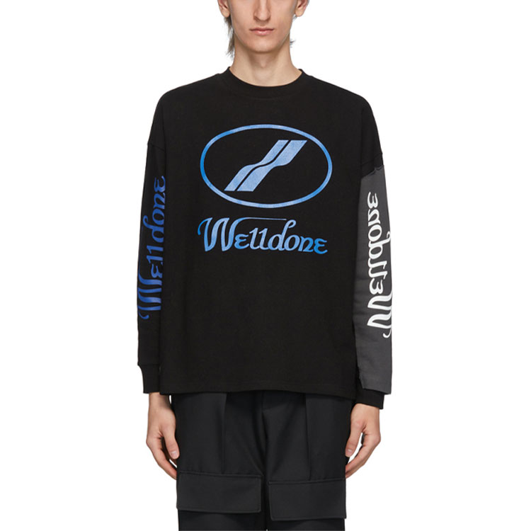 Purchase WE11DONE WD Logo 配色長袖T恤 男女款 黑色. WD-TP7-20-083-U-BK