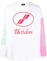 WE11DONE WD Print Classic Logo Patchwork Long Sleeve Tee Unisex White WD-TP7-20-083-U-WH WE11DONE WD Print Classic Logo Patchwork Long Sleeve Tee Unisex White WD-TP7-20-083-U-WH