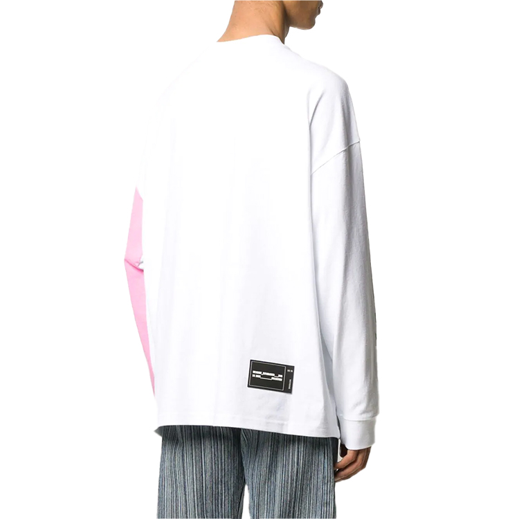 WE11DONE WD Print Classic Logo Patchwork Long Sleeve Tee Unisex White WD-TP7-20-083-U-WH 圖 5