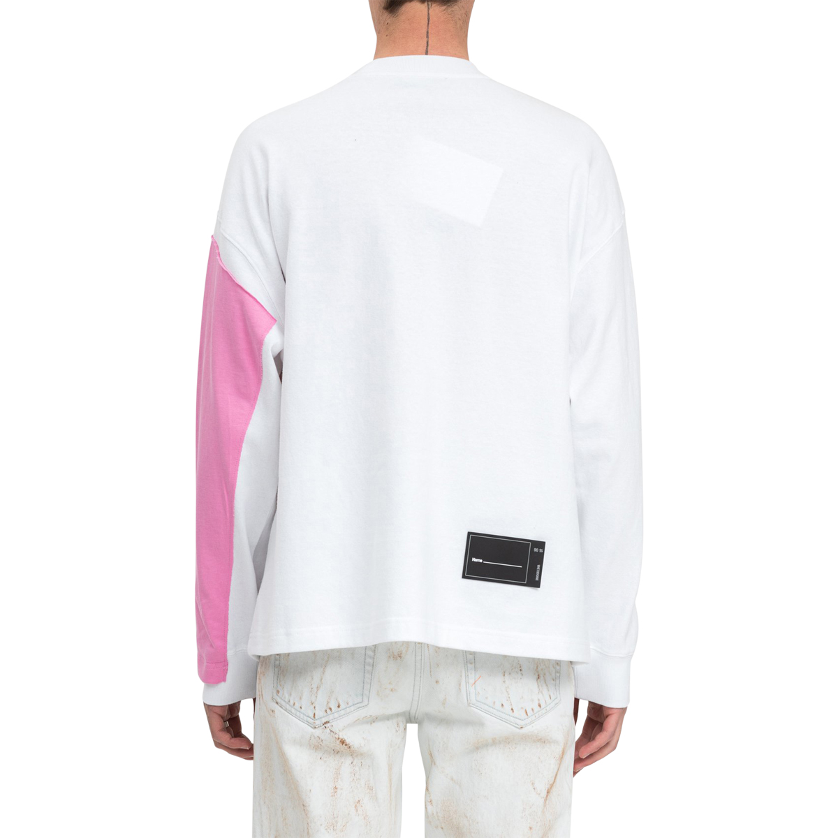 WE11DONE WD Print Classic Logo Patchwork Long Sleeve Tee Unisex White WD-TP7-20-083-U-WH 圖 7