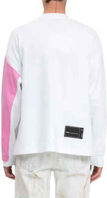 WE11DONE WD Print Classic Logo Patchwork Long Sleeve Tee Unisex White WD-TP7-20-083-U-WH Sizing WE11DONE WD Print Classic Logo Patchwork Long Sleeve Tee Unisex White WD-TP7-20-083-U-WH
