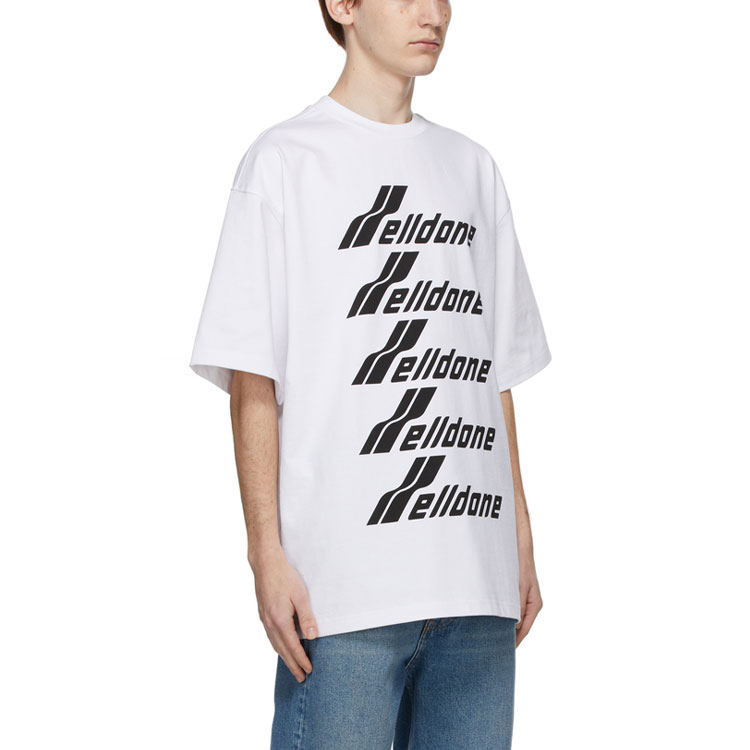 Lookbook WE11DONE White Classic Logo Print Unisex Crewneck T-Shirt WD-TP6-20-074-U-WH