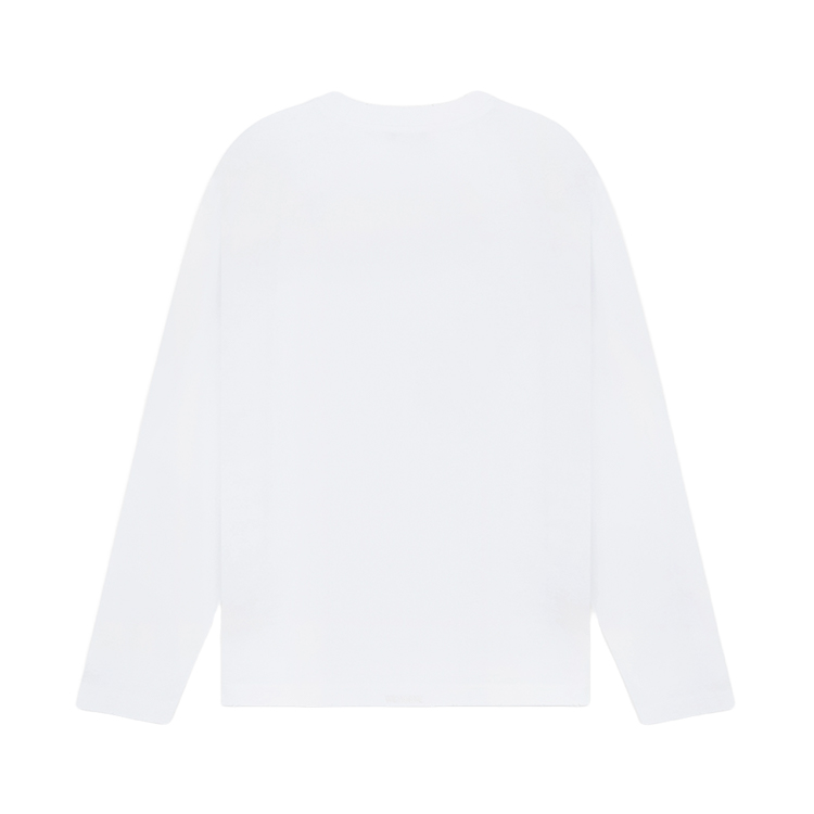 Lookbook WE11DONE 白色长袖T恤 男女通用 手绘垃圾摇滚风格。 WD-TT2-24-747-U-WH