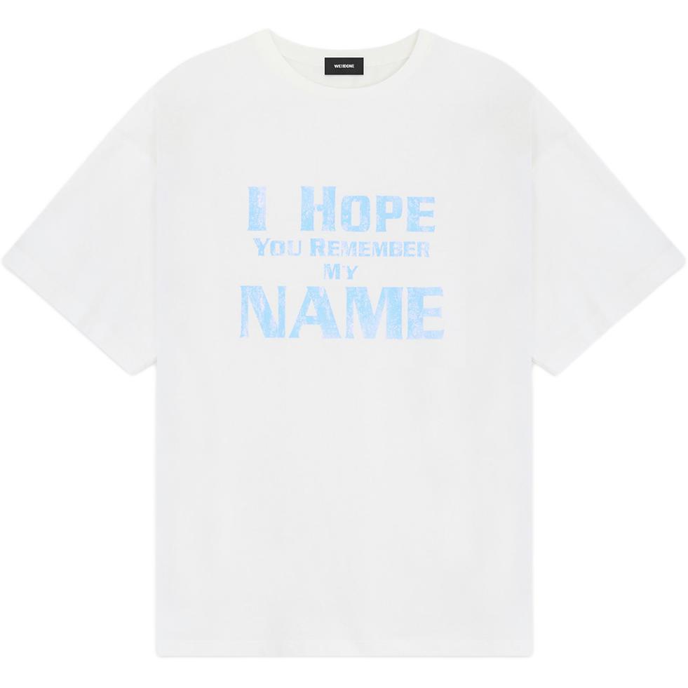 WE11DONE White Oversized T-Shirt with Logo Print and Embroidered Ribbed Crewneck. WD-TT2-24-760-U-WH