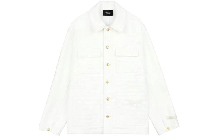 WE11DONE White Shirt-Collar Mid-Length Pocket Jacket WD-JK0-21-003-M-WH