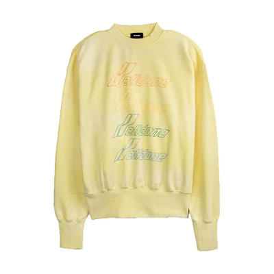 WE11DONE Yellow Letter Pattern Long Sleeve Sweatshirt Unisex Couple Style WD-TS8-20-098-U-YE