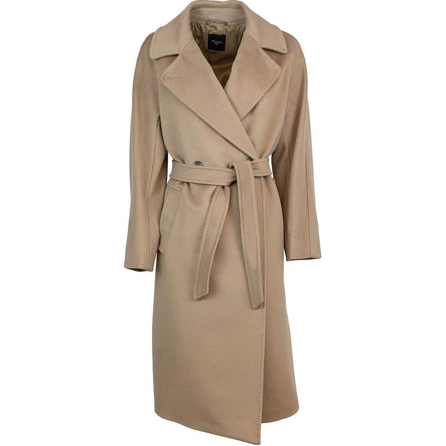 WEEKEND MaxMara  Long Coat with Belt Khaki Color 2425016092600-006