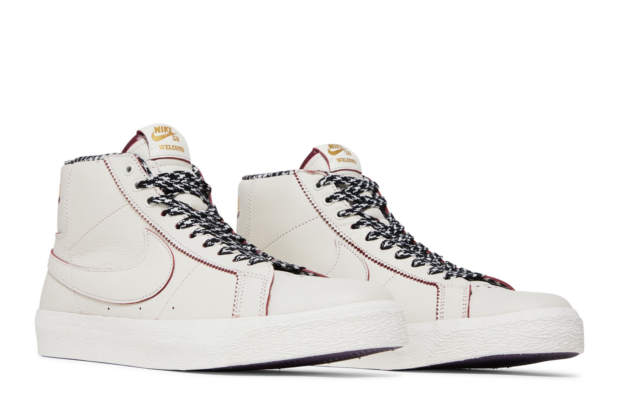 Cheap Nike SB Blazer Mid 皮革 圓頭繫帶 舒適百搭 耐磨輕便 高筒 滑板鞋 男款 白銀色