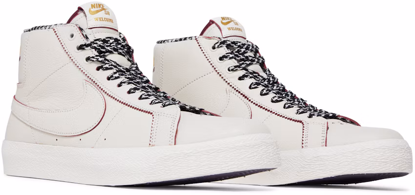 Nike SB Blazer Mid 皮革 圓頭繫帶 舒適百搭 耐磨輕便 高筒 滑板鞋 男款 白銀色 1