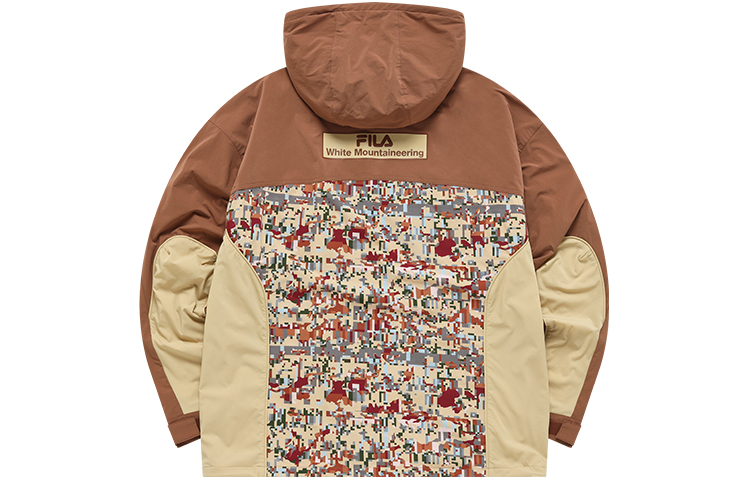 White Mountaineering FILA Fusion Mosaic Print Brown Hooded Jacket Men T11M137702F-BR 圖 3