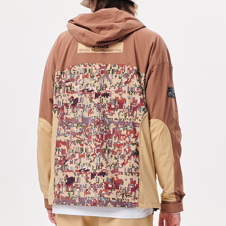White Mountaineering FILA Fusion Mosaic Print Brown Hooded Jacket Men T11M137702F-BR 圖 5