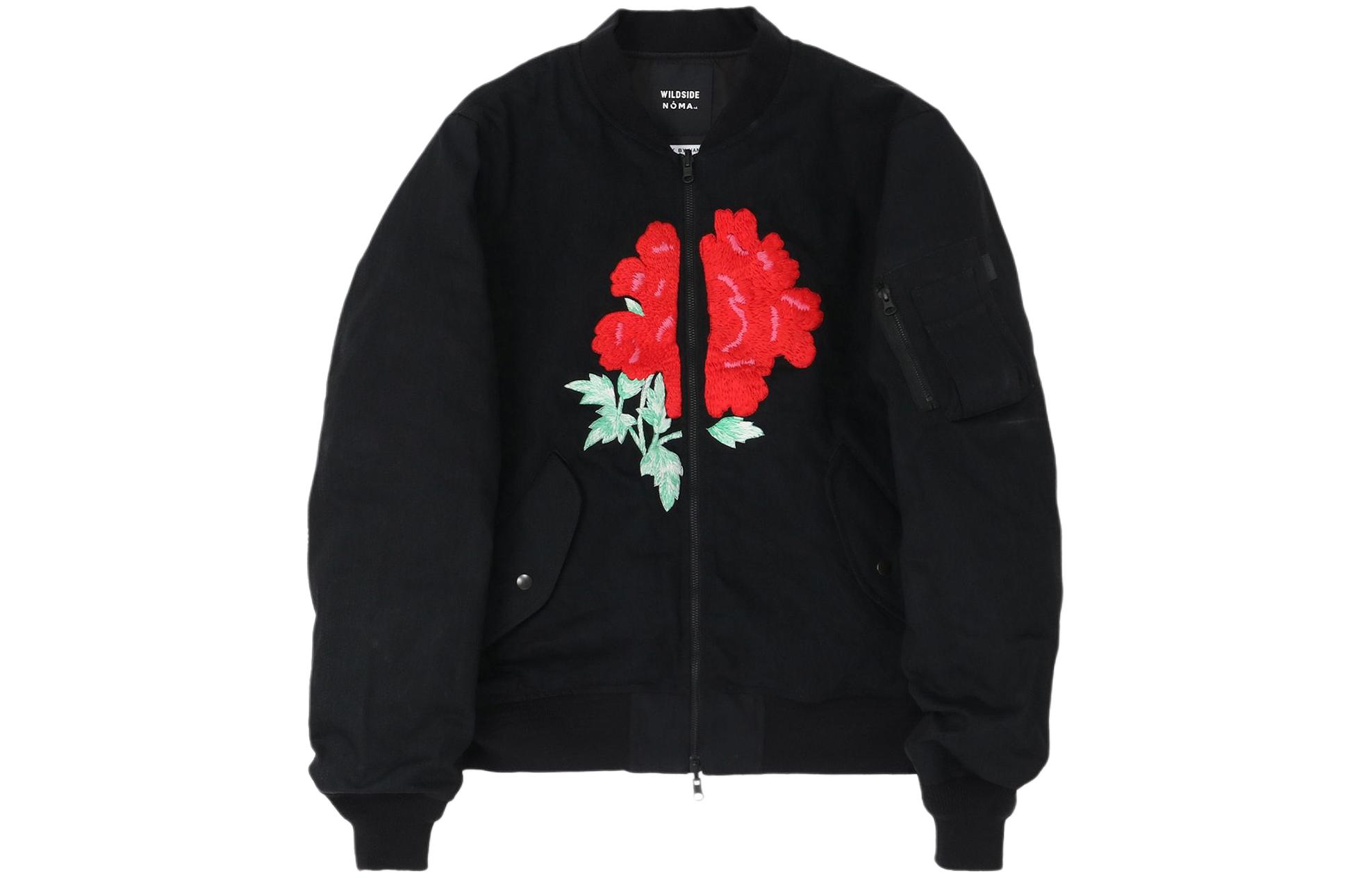 WILDSIDE Yohji Yamamoto NOMA Floral Embroidered Zip Jacket Black SS24 Unisex SE-Y01-010-2