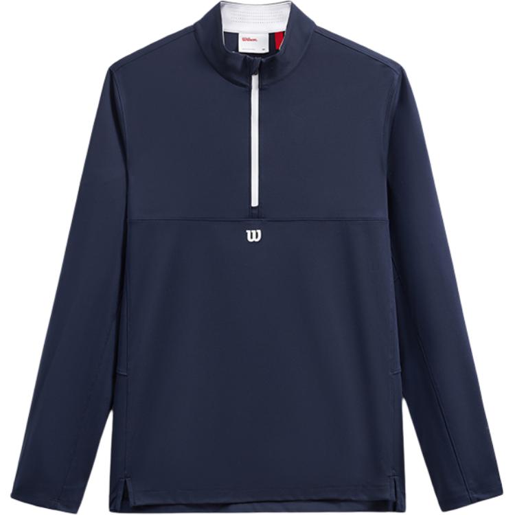 Wilson  Navy Blue Pullover Knit Sweater with Stand Collar. WM00298411-DBC