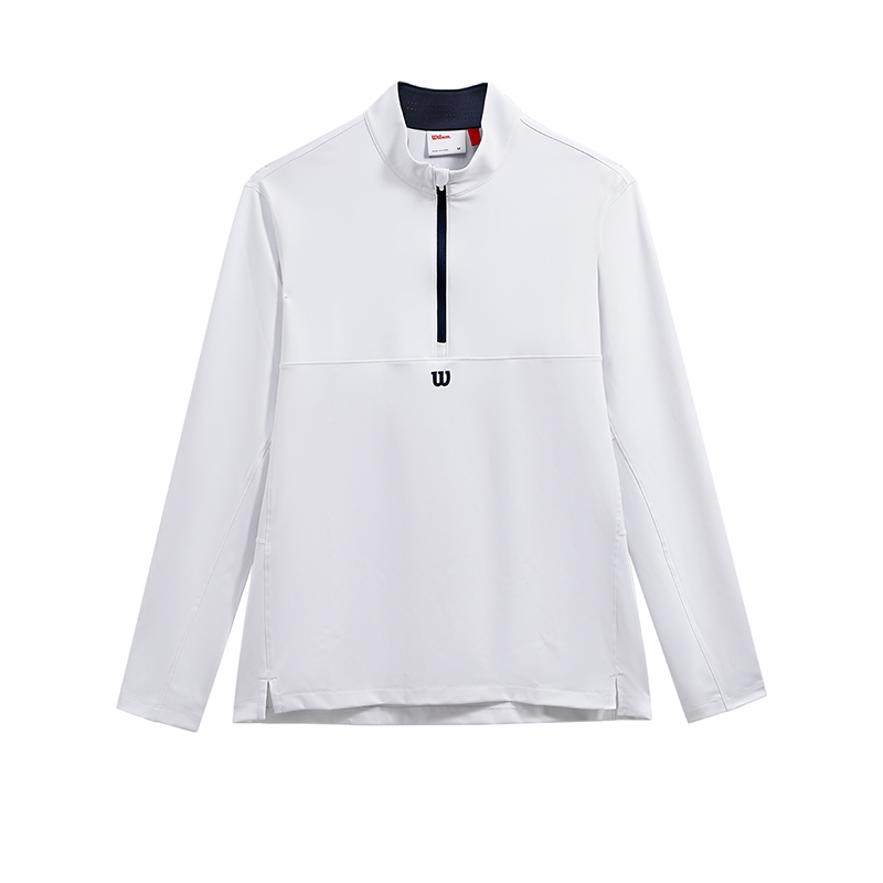 Wilson  White Knitted Pullover Long-Sleeve Mock Neck Sweater WM00298411-WTA