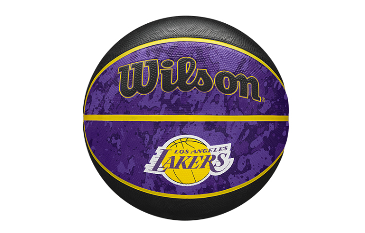 Wilson NBA Rubber Basketball LA Lakers Purple/Black Size 7 High Grip Training Ball WTB1500IBLALCN
