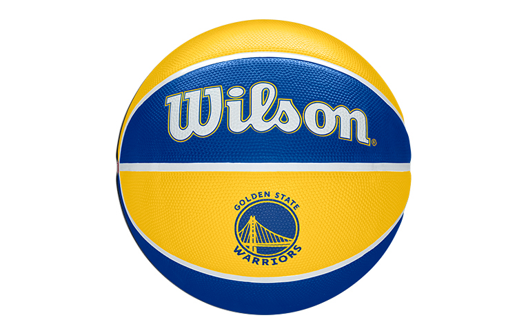 Wilson NBA Warriors Signature Rubber Basketball Yellow Blue Size 7 Durable Unisex WTB1300IBGOLCN