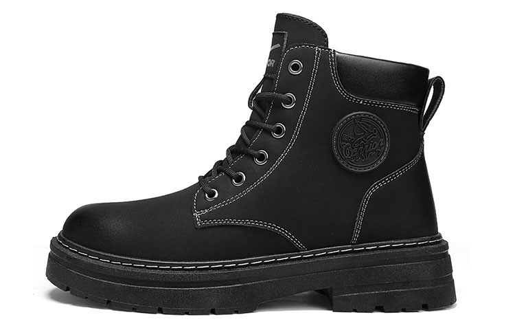 Winter Warrior Martin Boots Black - Classic Mid-Calf Lace-Up Style WXY-D637C Black