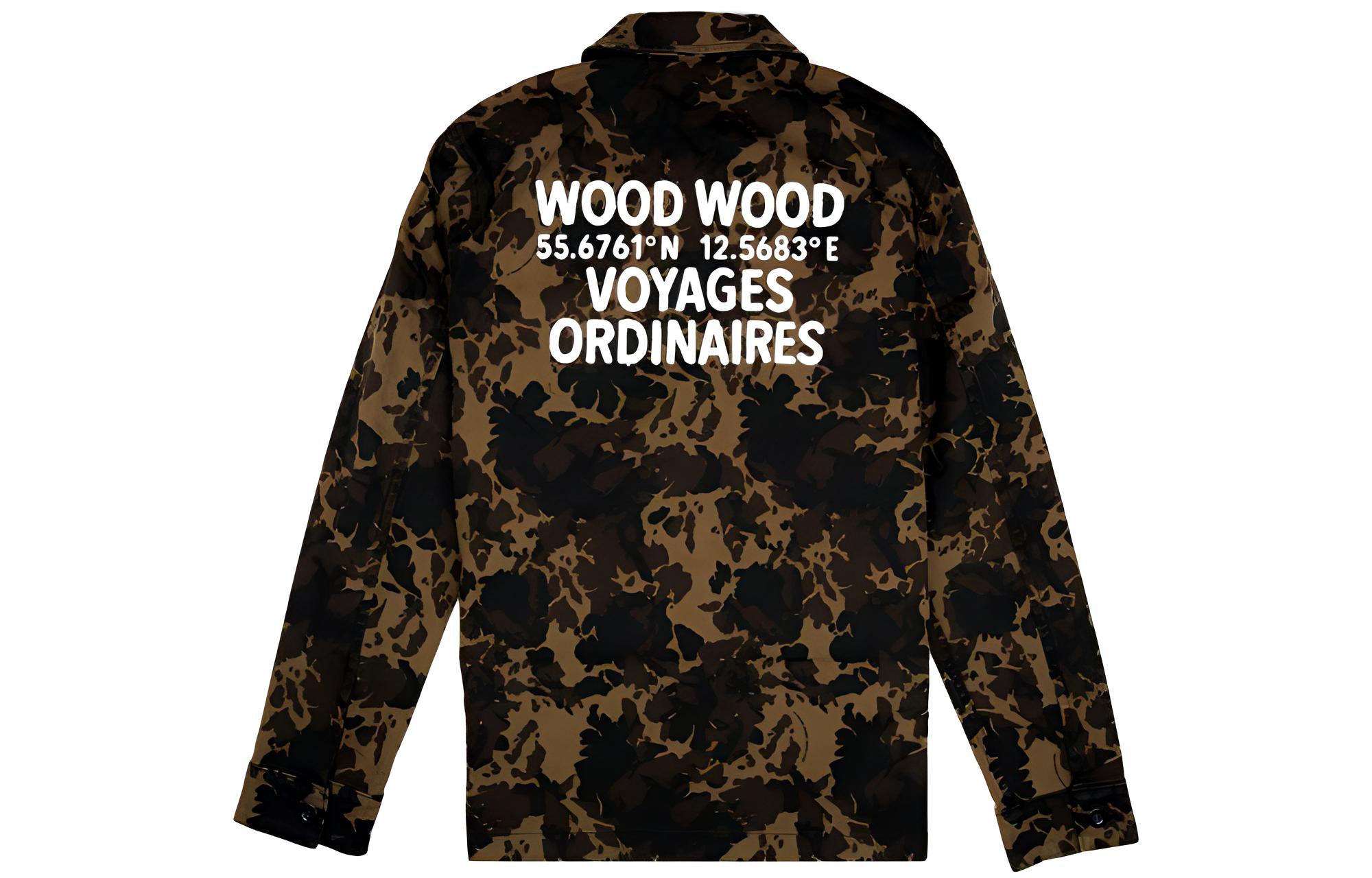 Wood Wood SS21 Camouflage All-Over Print Shirt Collar Jacket Camo Mens 120353065236
