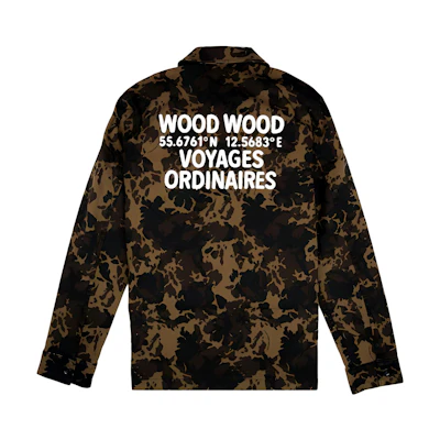 Wood Wood SS21 Camouflage All-Over Print Shirt Collar Jacket Camo Mens 120353065236