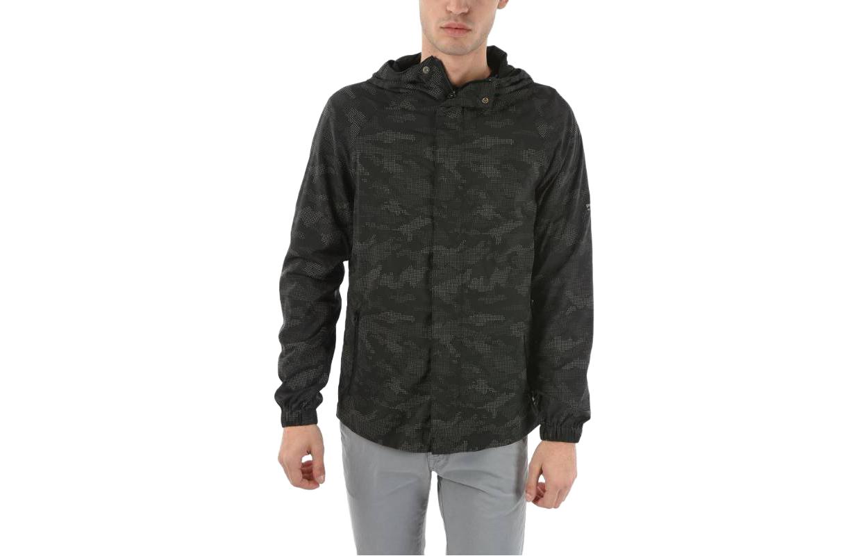 WOOLRICH Black Camo Print Zip-Up Hooded Jacket COWYCPS0497RC05100