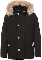 WOOLRICH Black Mid-Length Down Jacket with Detachable Fur Hood CFWOOU0484MRUT0001-BLK WOOLRICH Black Mid-Length Down Jacket with Detachable Fur Hood CFWOOU0484MRUT0001-BLK