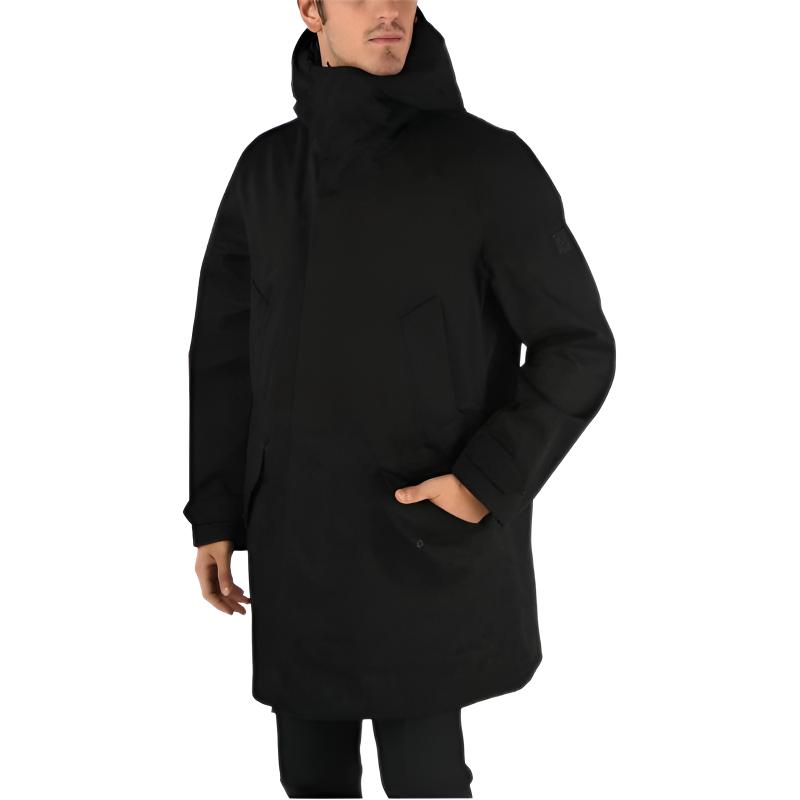 WOOLRICH Black Solid Straight-Cut Long-Sleeve Hooded Jacket WOCPS2858UT1701100