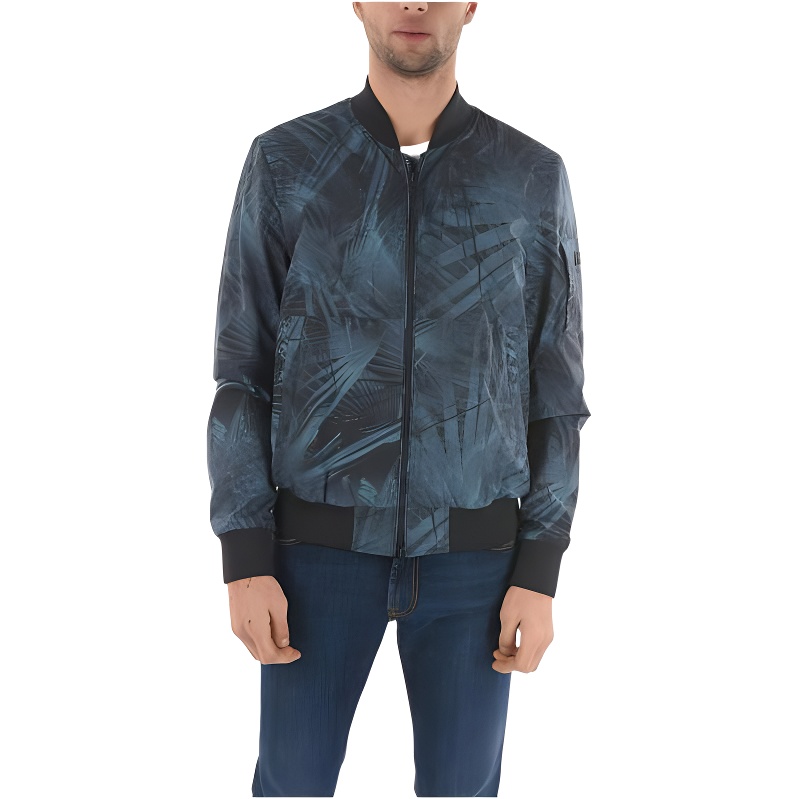 WOOLRICH Blue Full-Zip Printed Jacket with Long Sleeves. COWOCPS2824UT130730073