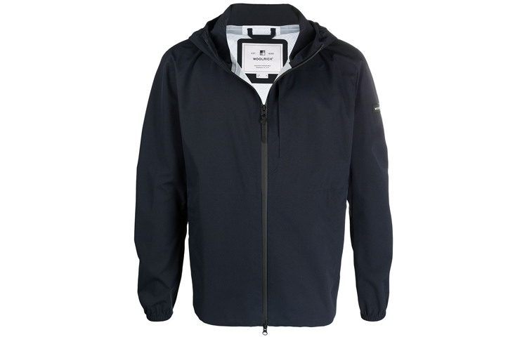 WOOLRICH Blue Logo Patch Zip-Up Hoodie Casual Jacket WOOU0365MRUT2540-3989