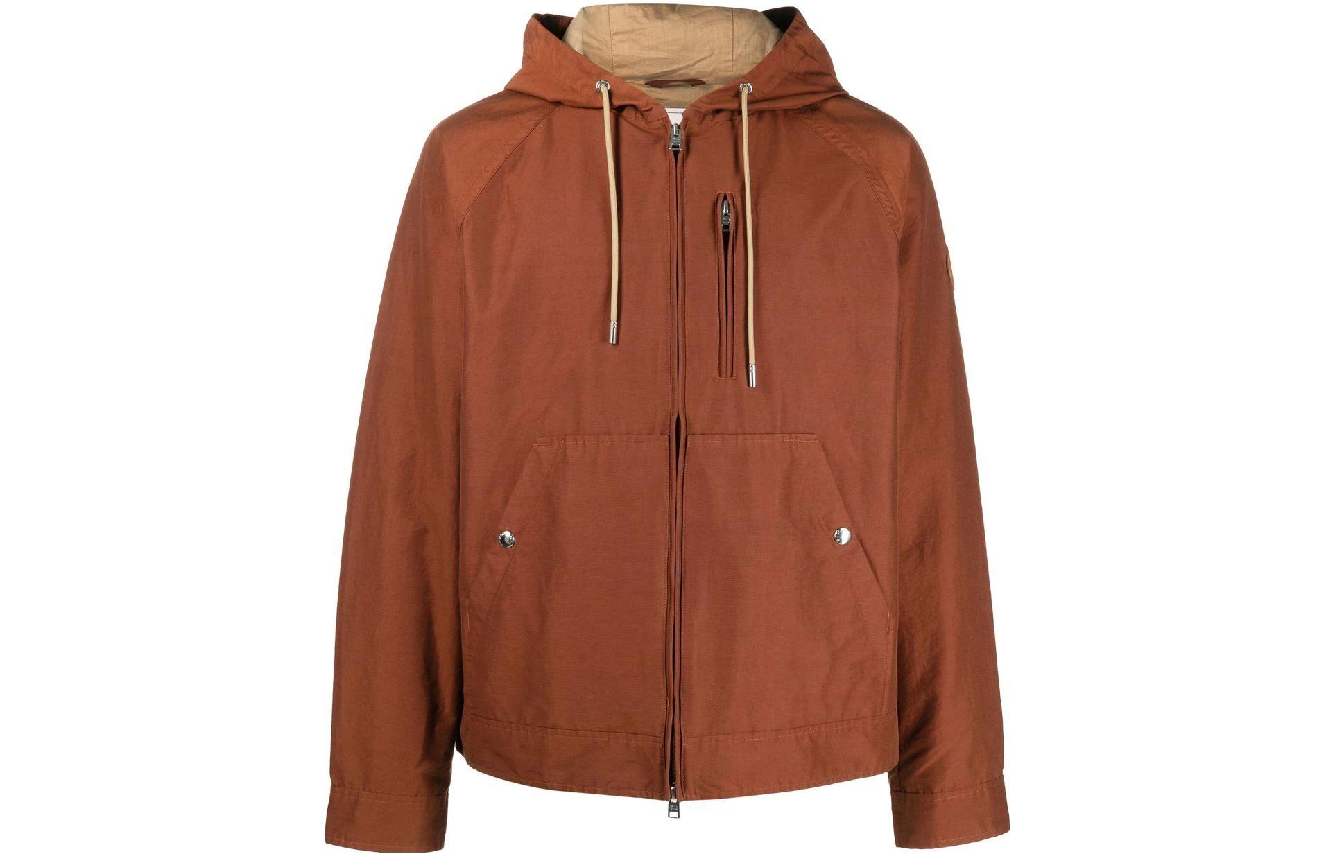 WOOLRICH Brown Drawstring Zip-Up Jacket Long Sleeve CFWOOU0708MRUT2538797